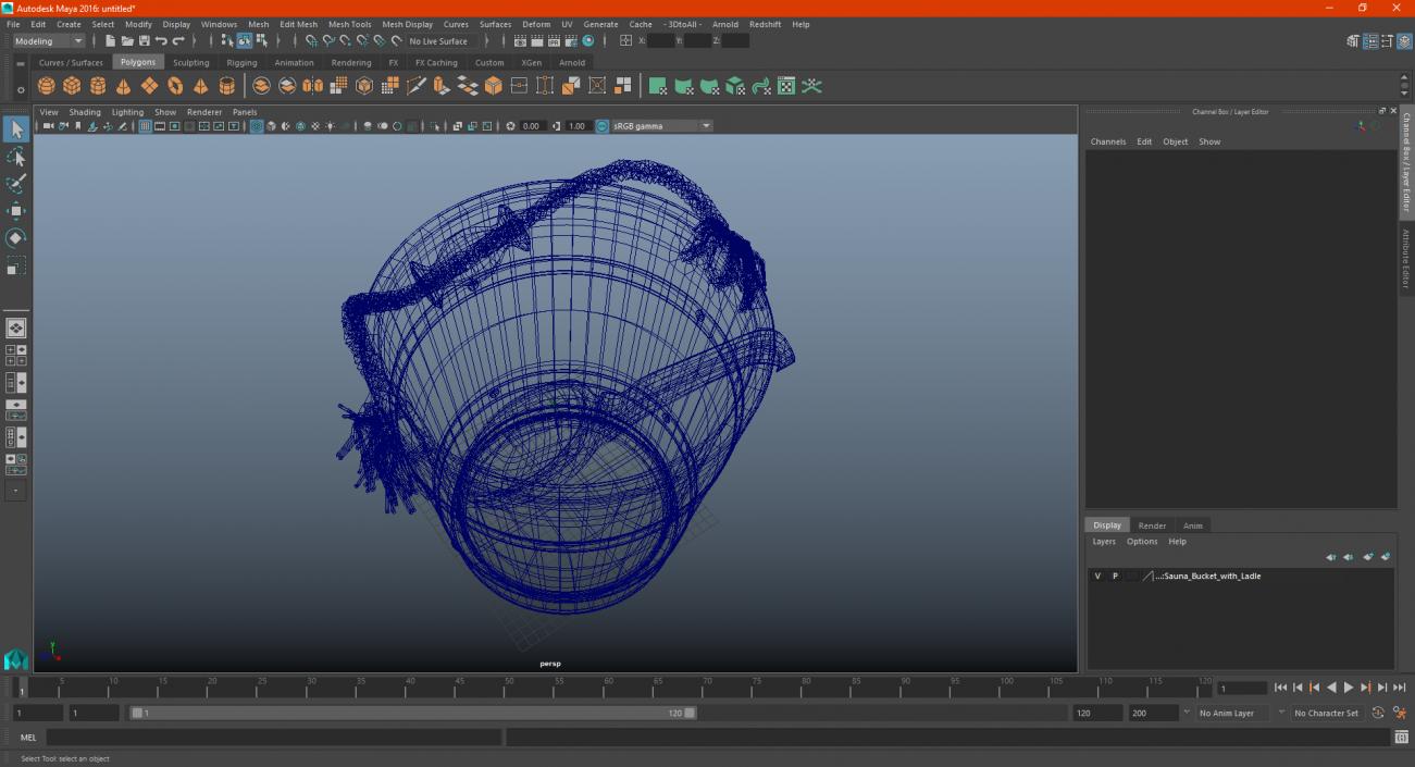 3D Sauna Bucket with Ladle model