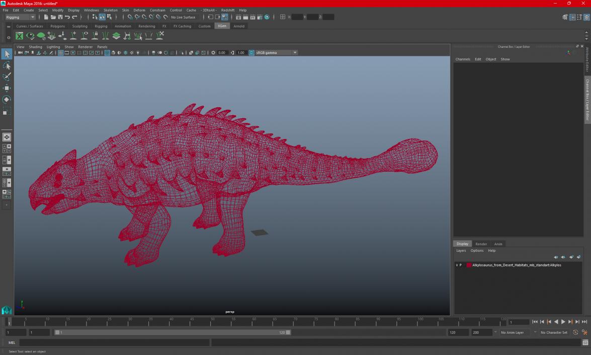 3D Alkylosaurus from Desert Habitats model