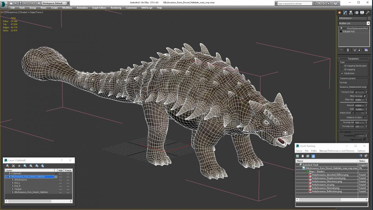 3D Alkylosaurus from Desert Habitats model