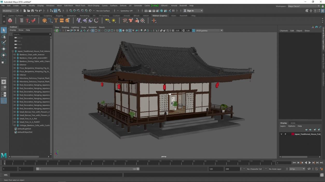 Japan Traditional House Full Interior 2 3D model