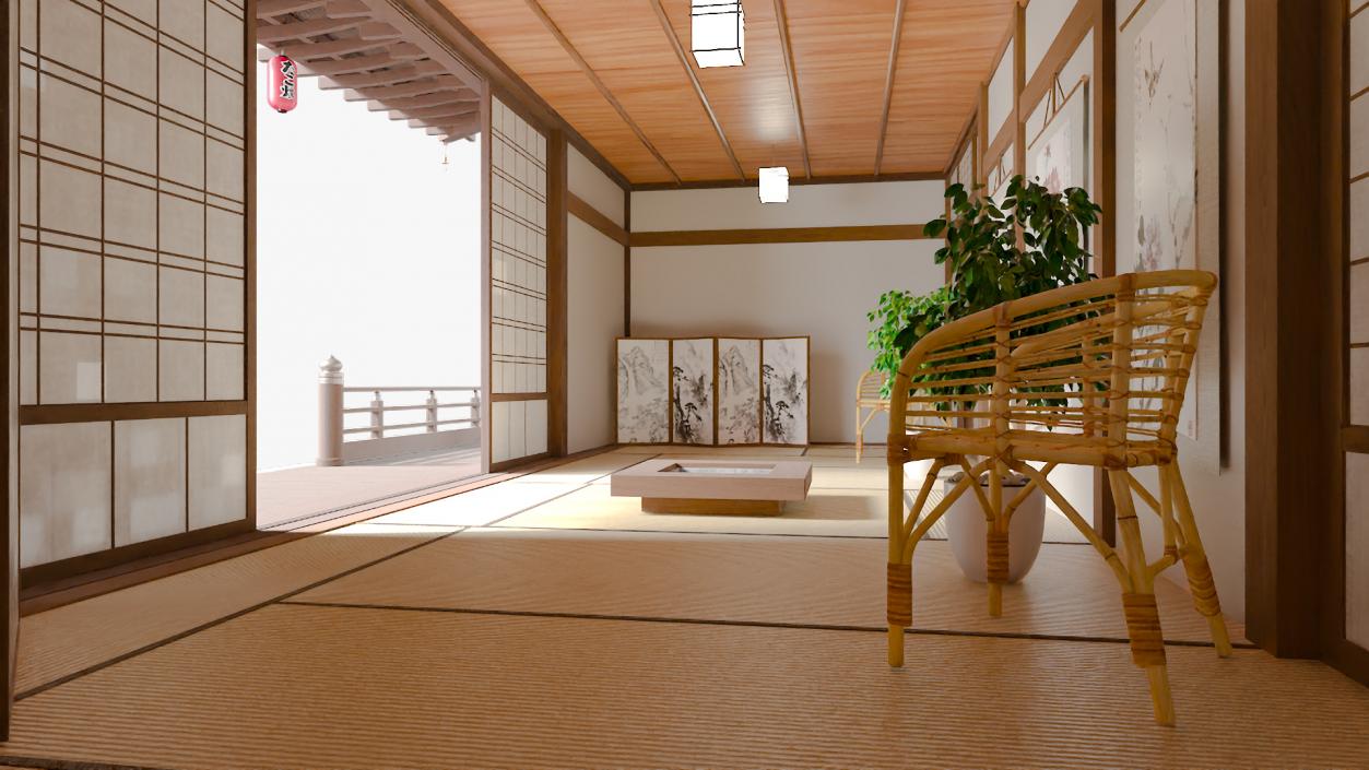 Japan Traditional House Full Interior 2 3D model