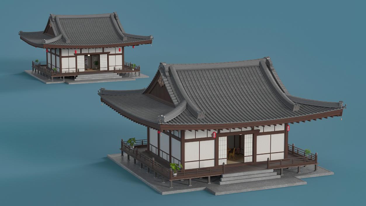 Japan Traditional House Full Interior 2 3D model