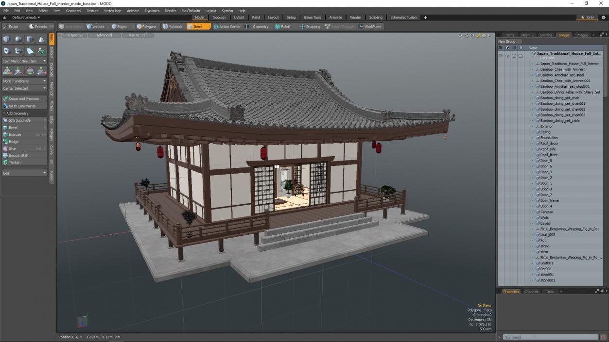 Japan Traditional House Full Interior 2 3D model