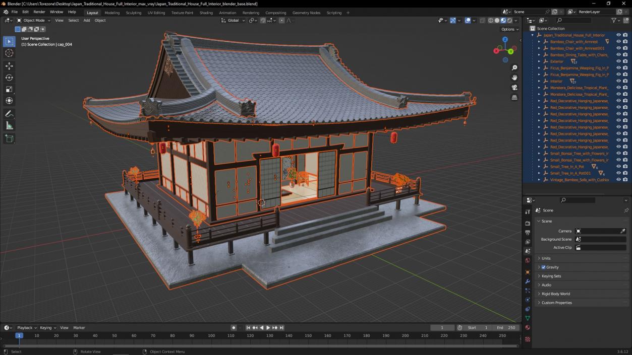 Japan Traditional House Full Interior 2 3D model