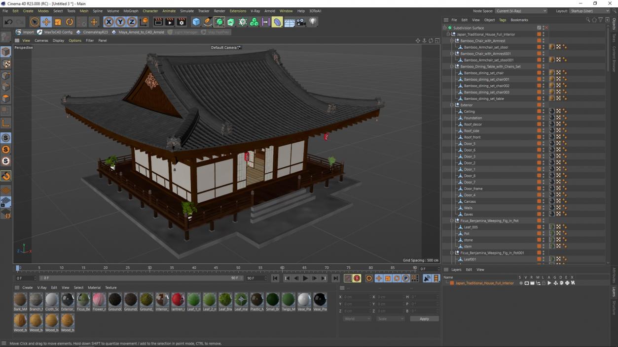 Japan Traditional House Full Interior 2 3D model