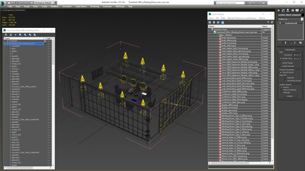 Furnished Office Meeting Room 3D model