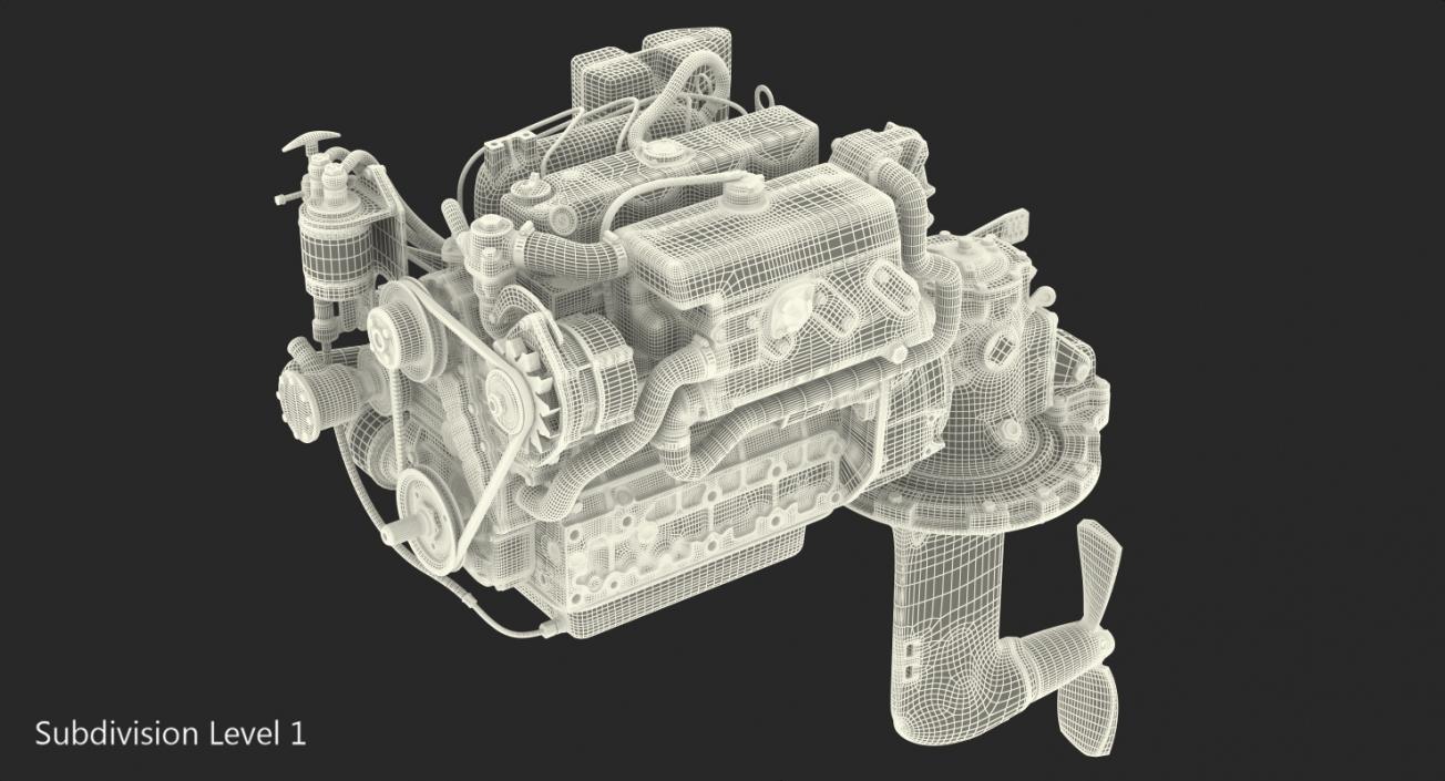 3D Marine Diesel Saildrive Engine Generic model