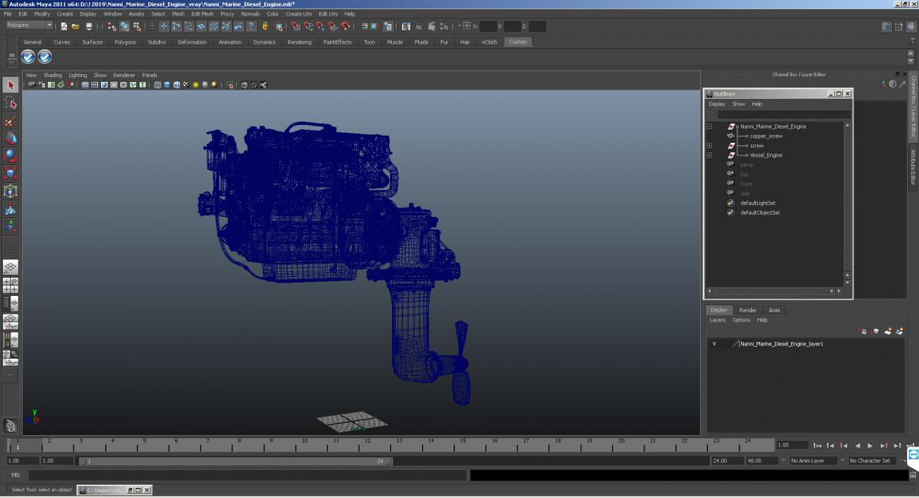 3D Marine Diesel Saildrive Engine Generic model