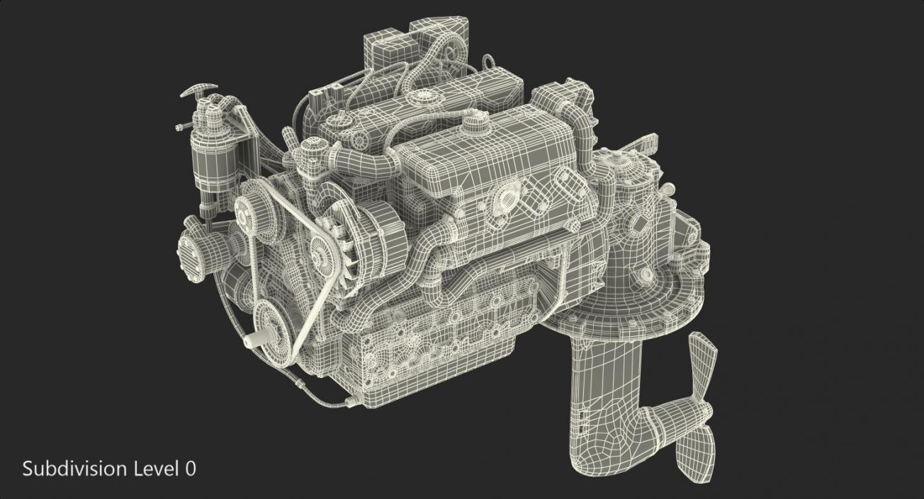 3D Marine Diesel Saildrive Engine Generic model