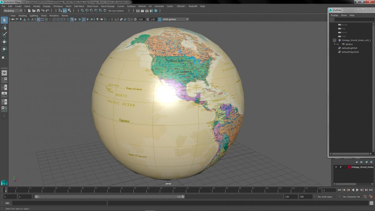 Vintage World Globe 3D model