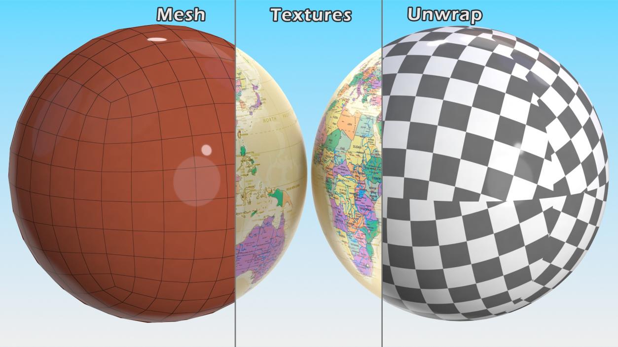 Vintage World Globe 3D model