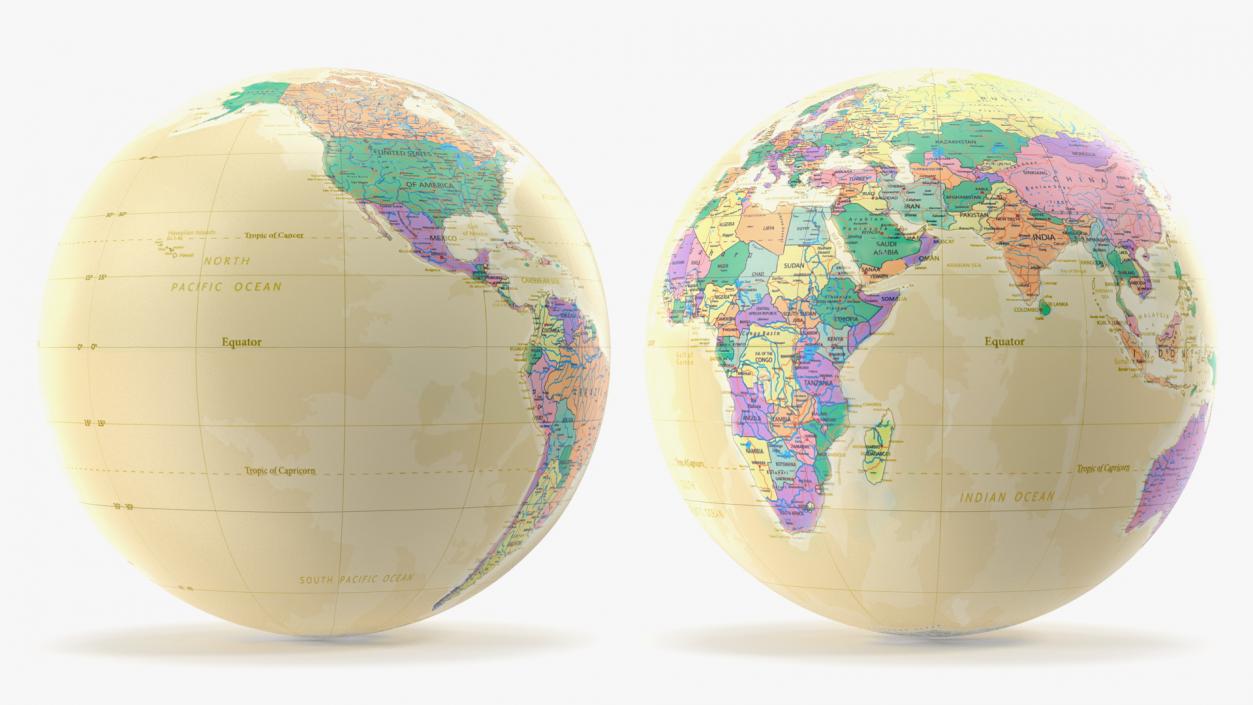 Vintage World Globe 3D model