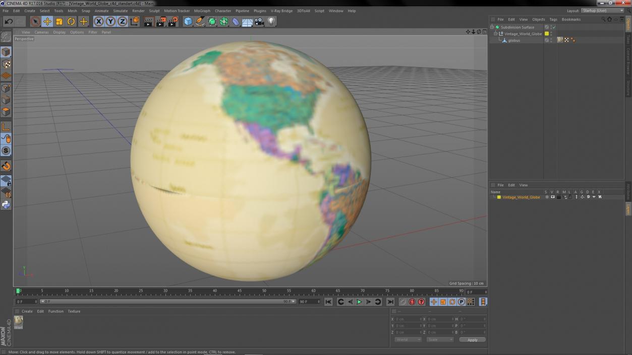 Vintage World Globe 3D model