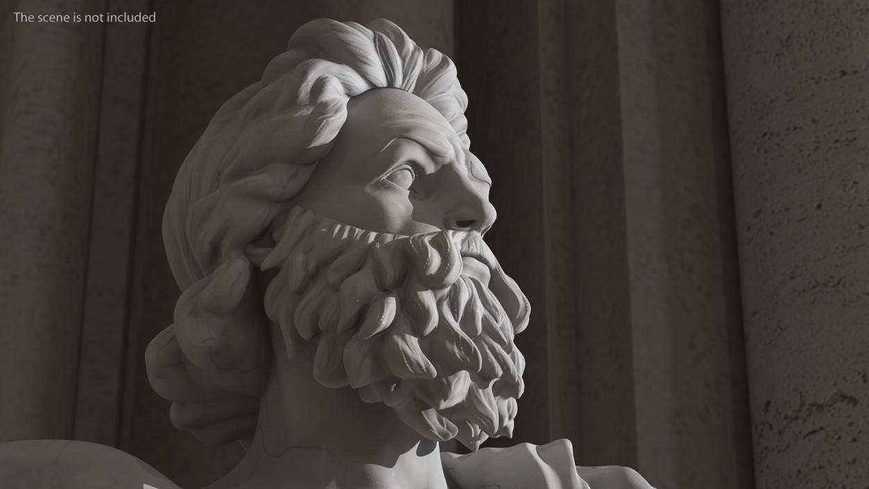 3D model Poseidon Head Marble