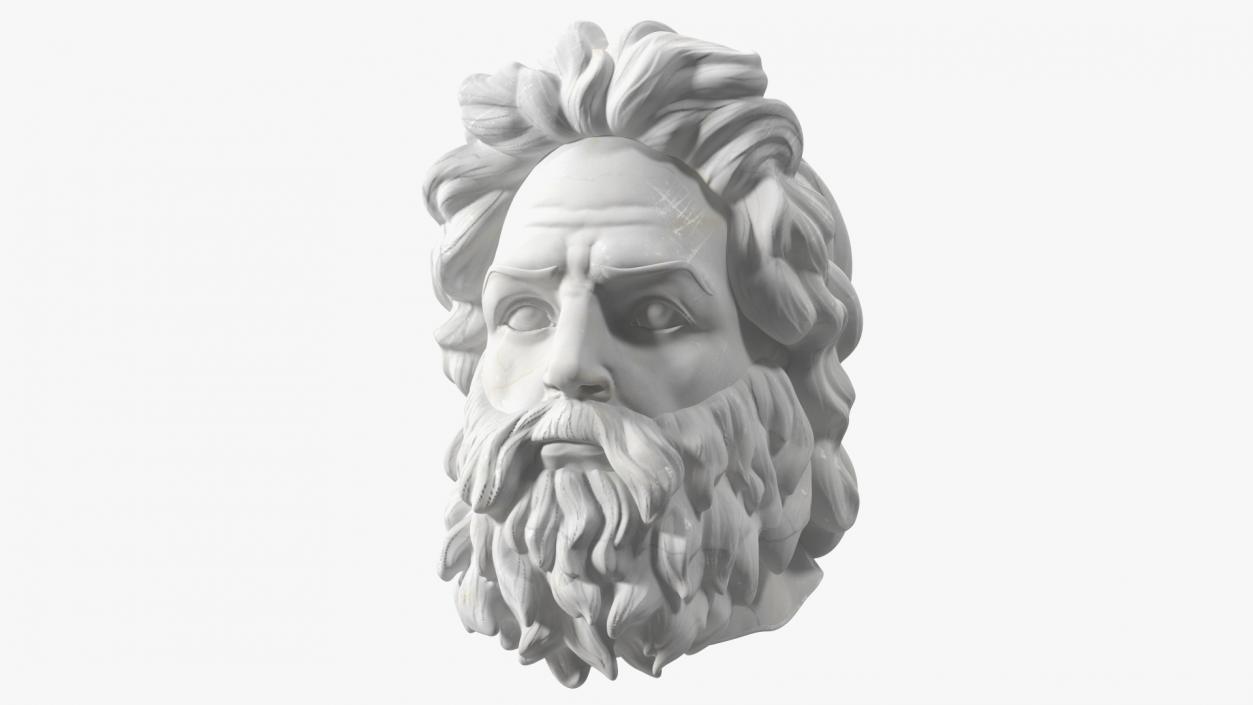 3D model Poseidon Head Marble