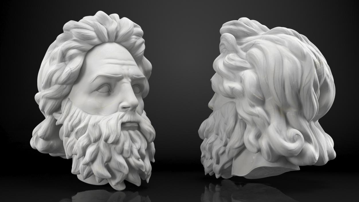 3D model Poseidon Head Marble