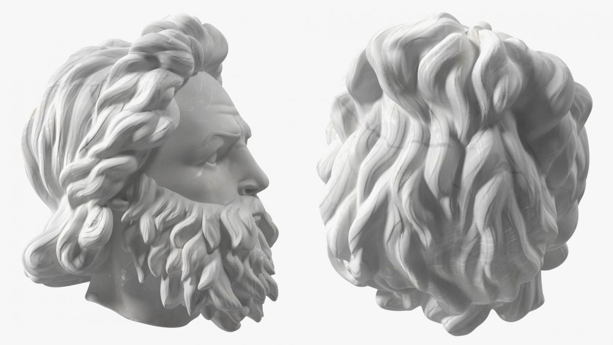 3D model Poseidon Head Marble