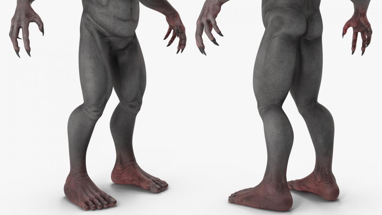 Scary Ape Monster A-pose 3D model