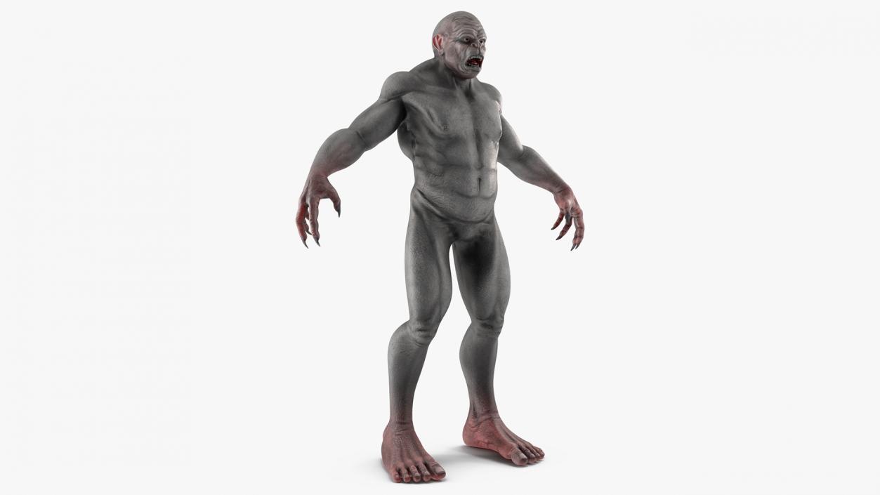 Scary Ape Monster A-pose 3D model