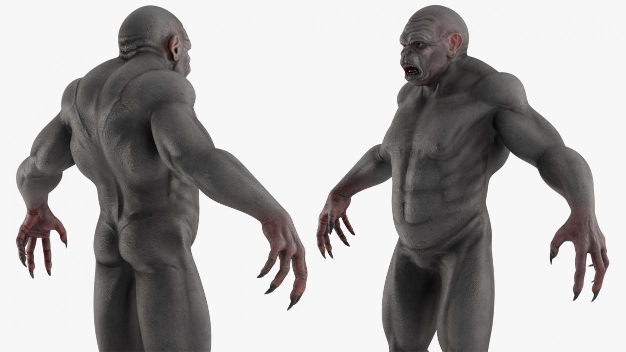 Scary Ape Monster A-pose 3D model