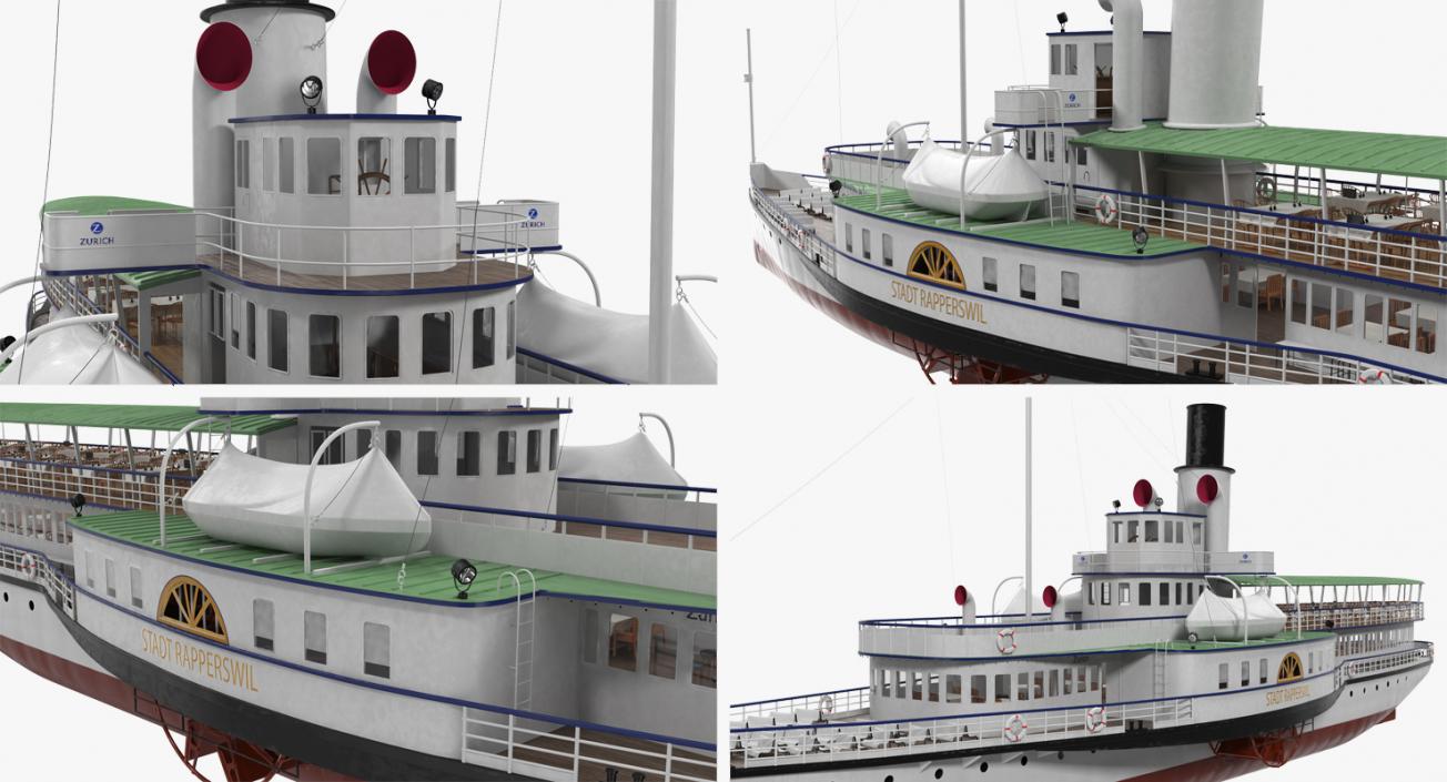 Wheeled Steamboats Collection 3D model