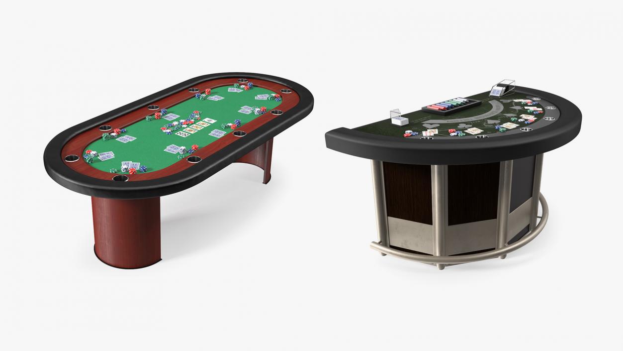 Casino Card Game Tables Collection 3D model