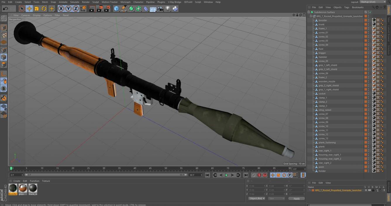 RPG-7 Rocket Propelled Grenade Launcher 3D model