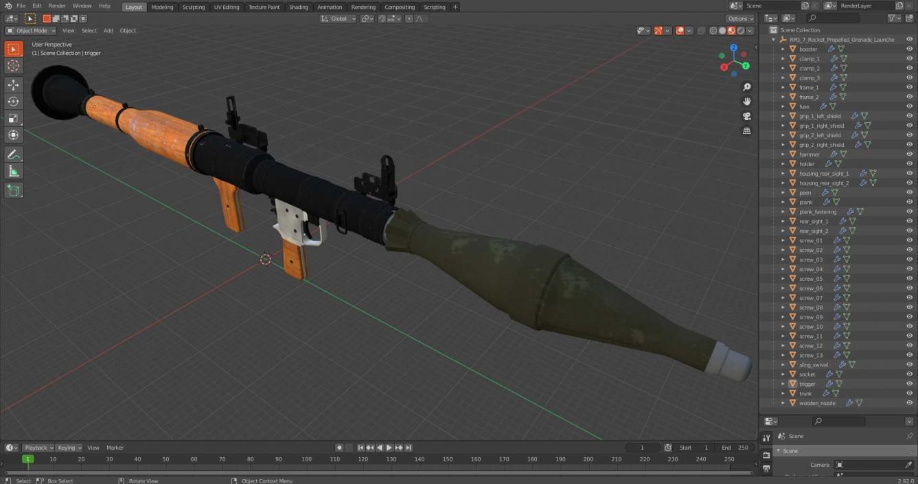 RPG-7 Rocket Propelled Grenade Launcher 3D model