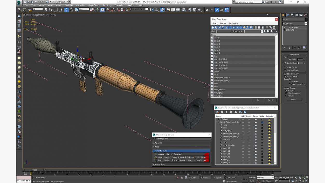 RPG-7 Rocket Propelled Grenade Launcher 3D model