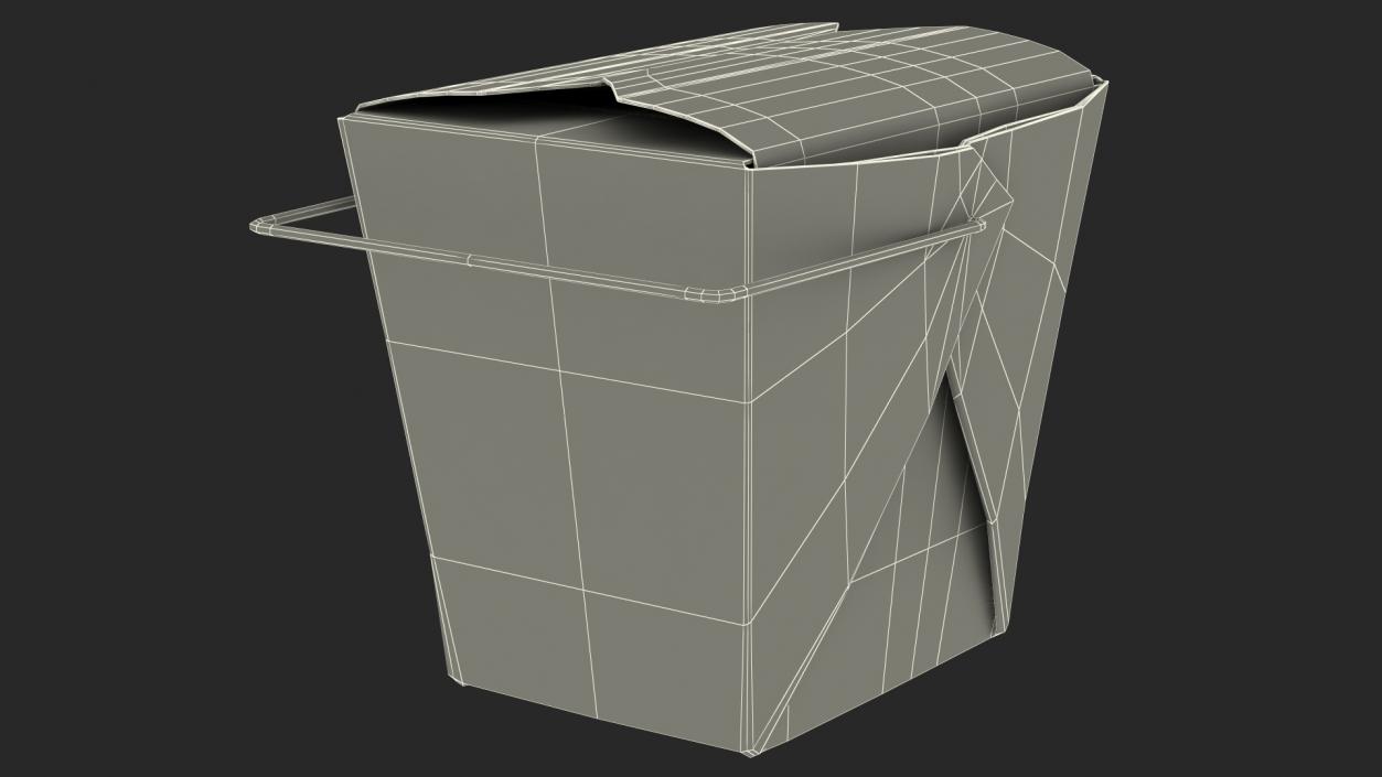 Black Paper Chinese Takeout Box 32 Oz 3D