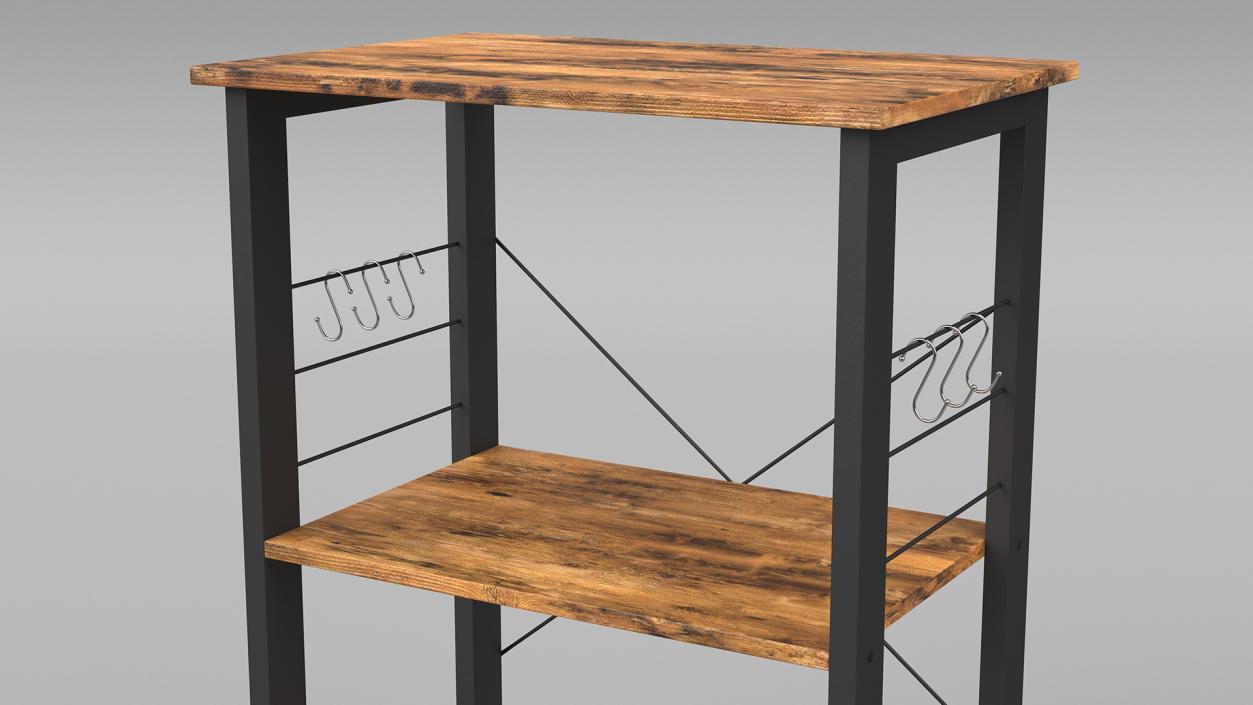 Drew Wood Kitchen Cart 3D