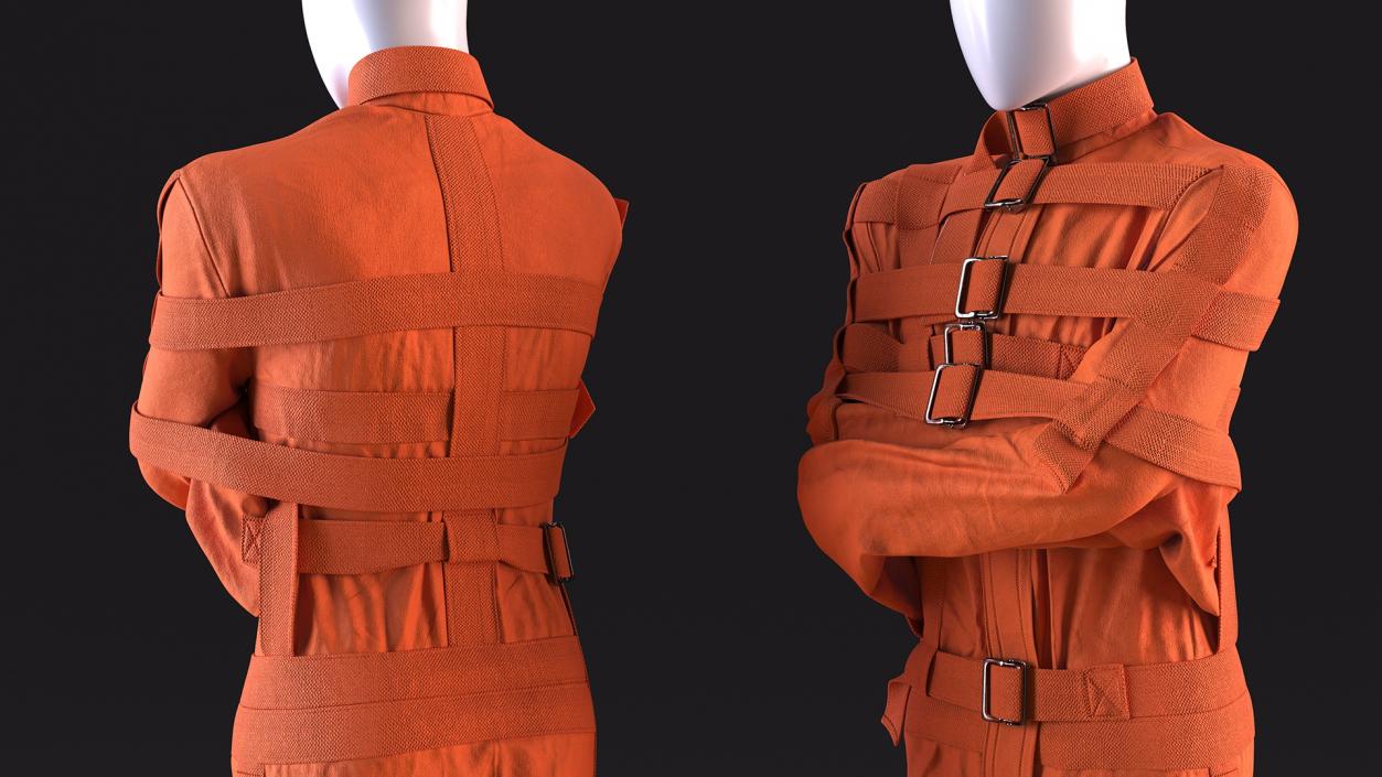 Straitjacket Patient Mannequin Orange 3D