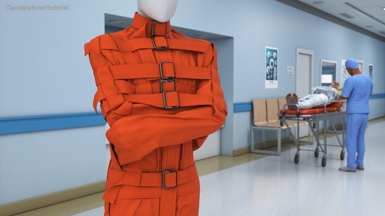 Straitjacket Patient Mannequin Orange 3D