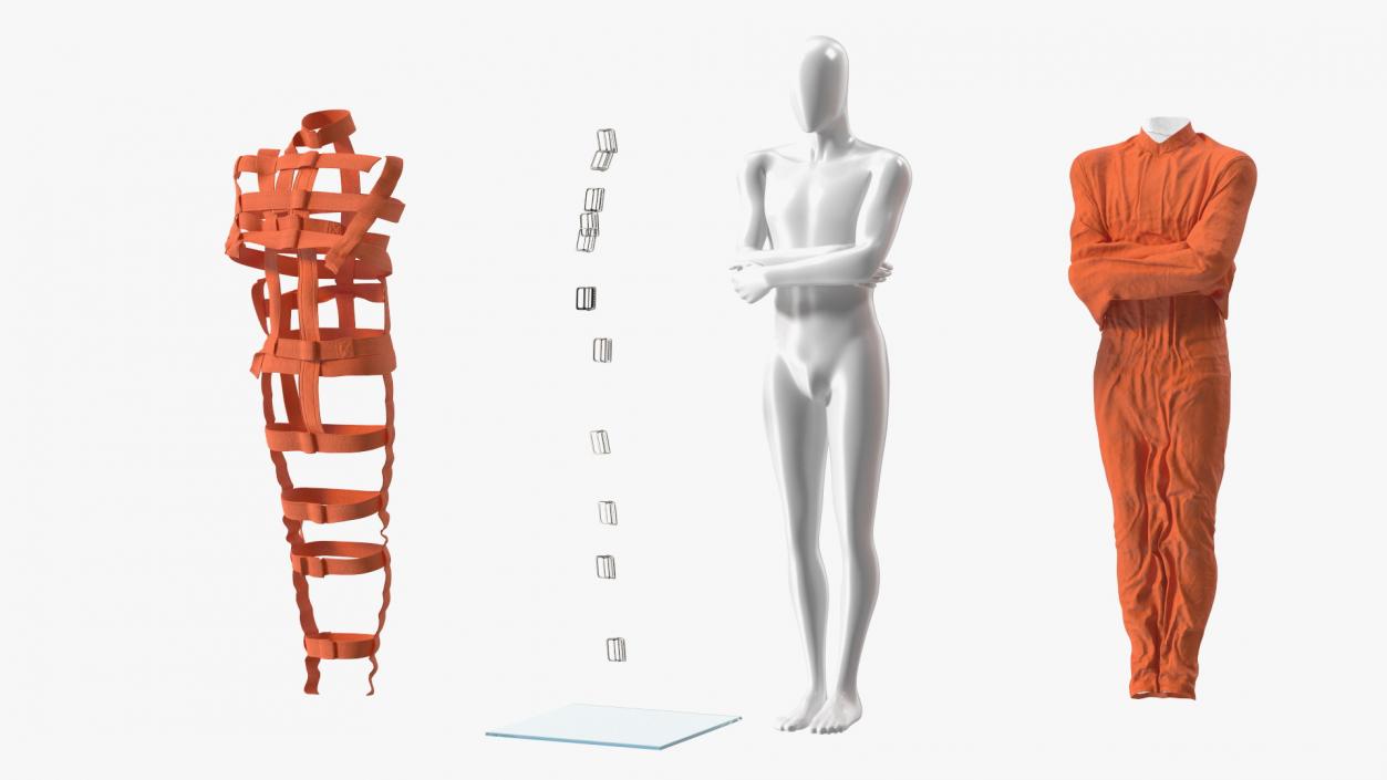 Straitjacket Patient Mannequin Orange 3D