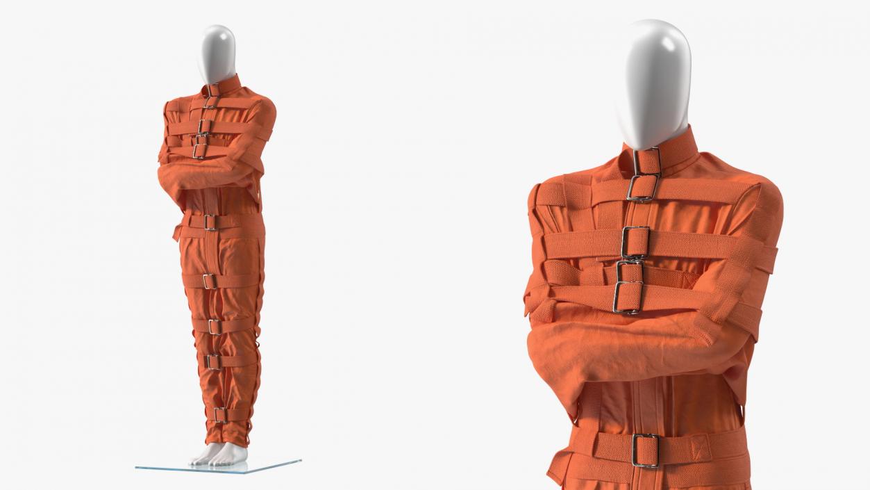 Straitjacket Patient Mannequin Orange 3D