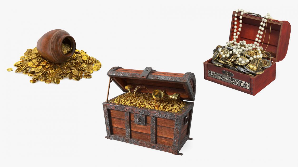 3D model Open Treasure Box Collection 2