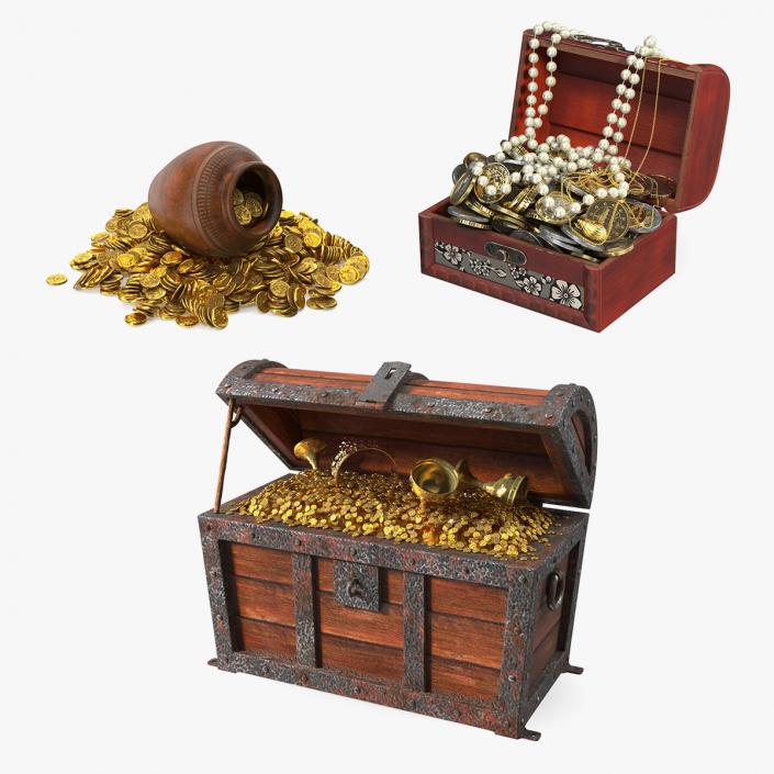 3D model Open Treasure Box Collection 2