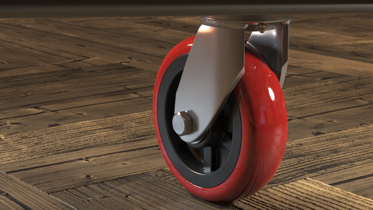 Polyurethane Tread Swivel Caster 3D