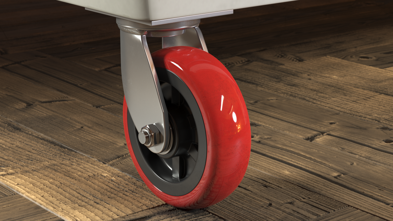 Polyurethane Tread Swivel Caster 3D