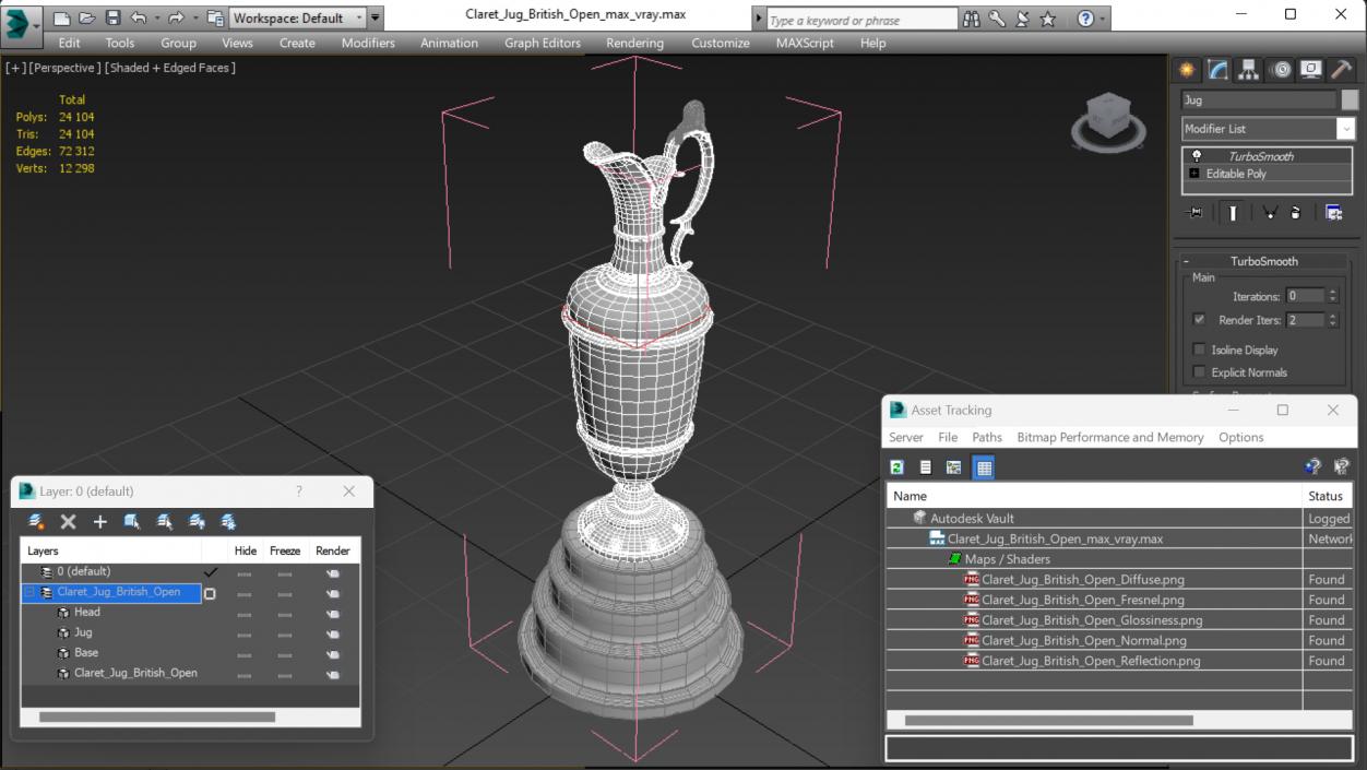 3D Claret Jug British Open model