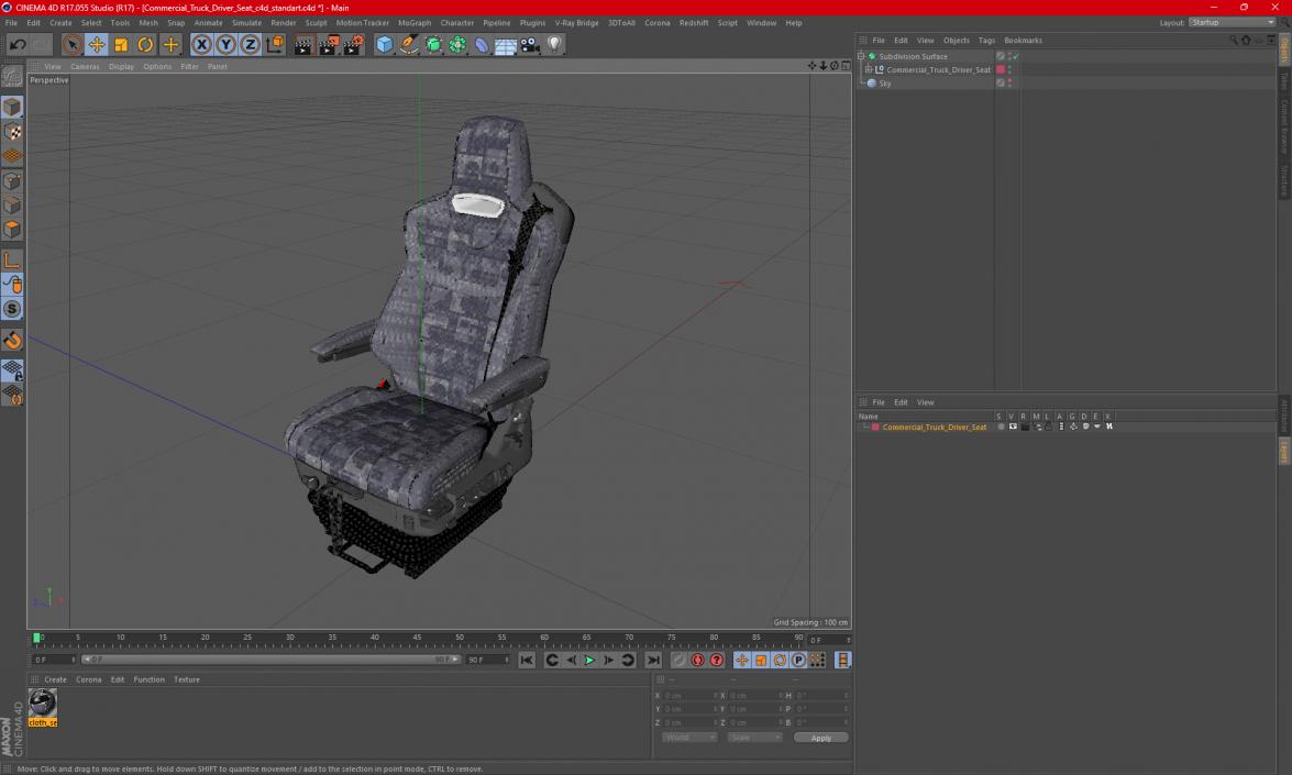 3D Commercial Truck Driver Seat model