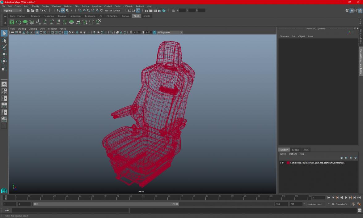 3D Commercial Truck Driver Seat model