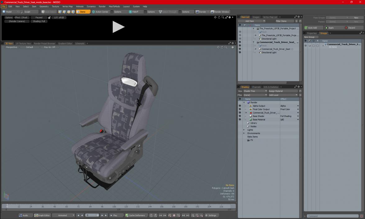 3D Commercial Truck Driver Seat model