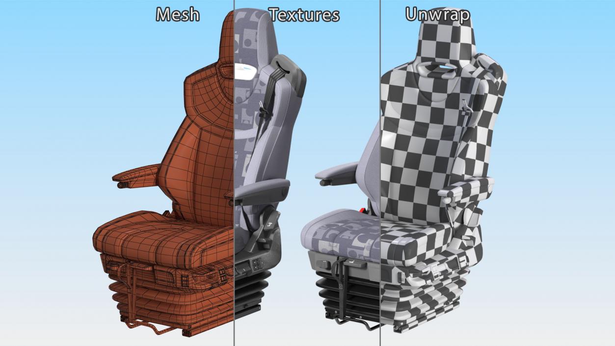 3D Commercial Truck Driver Seat model