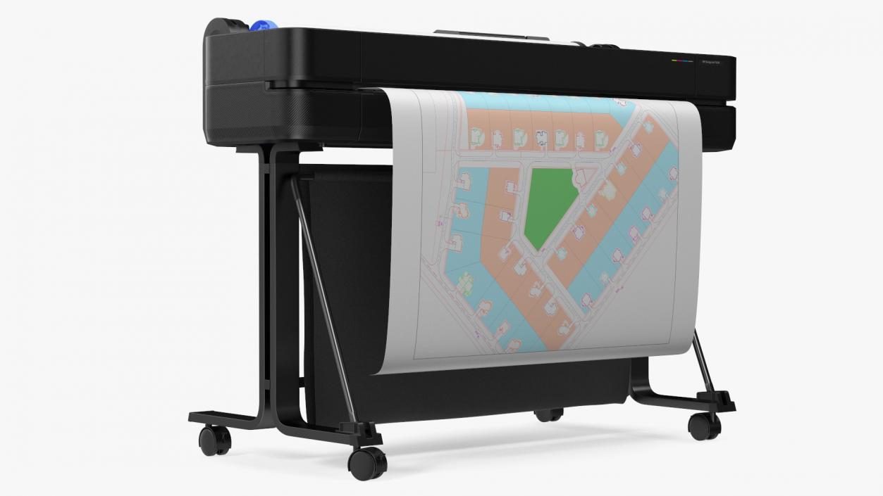 HP DesignJet T630 Tray Closed 3D model