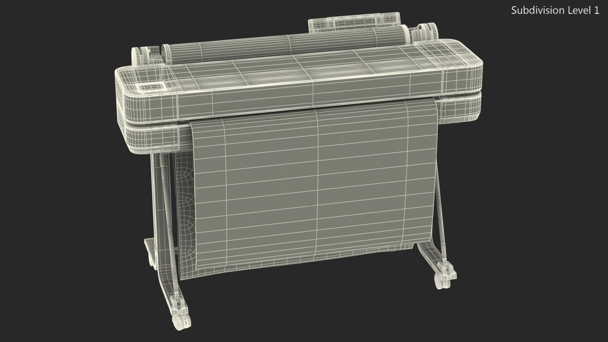 HP DesignJet T630 Tray Closed 3D model