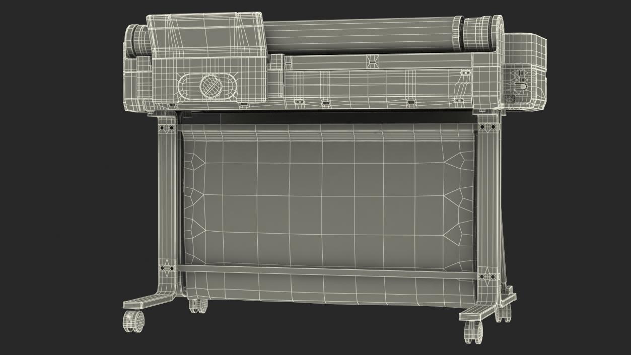 HP DesignJet T630 Tray Closed 3D model