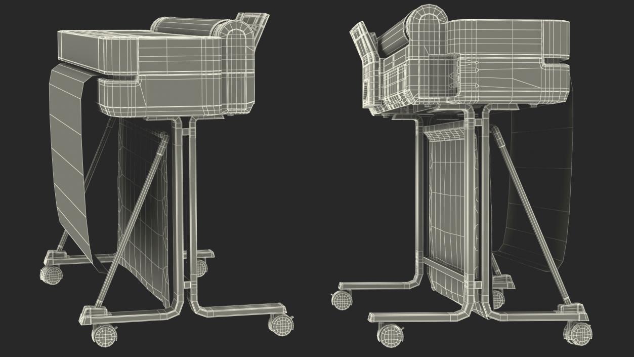 HP DesignJet T630 Tray Closed 3D model