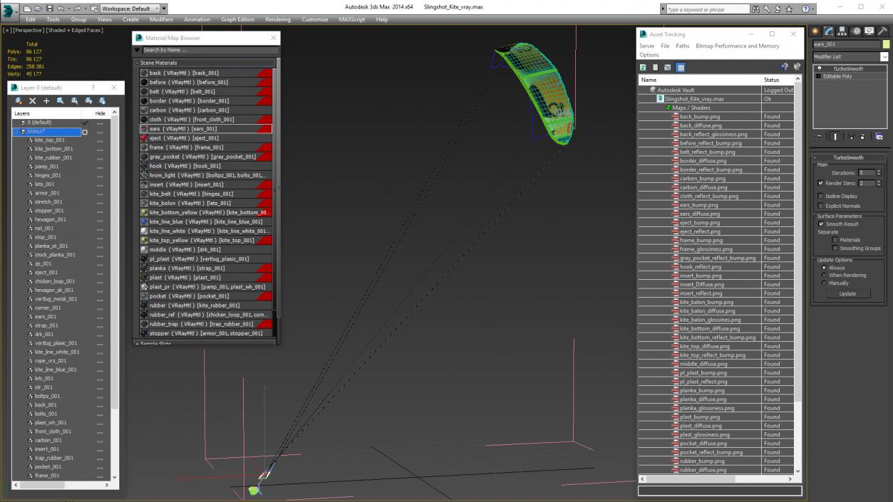 Slingshot Kite 3D model