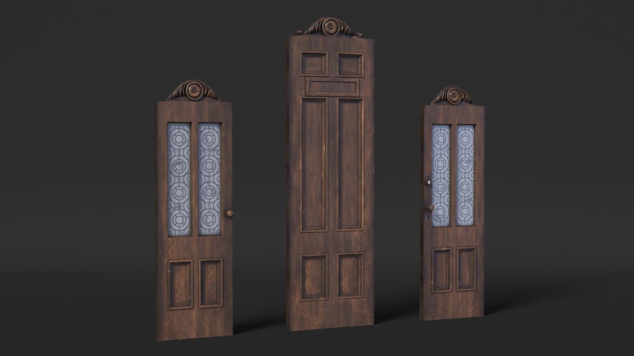 Baroque Wooden Doors 2 3D